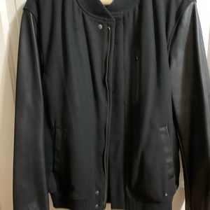 Men baseball style wool jacket gently worn with multiple pockets